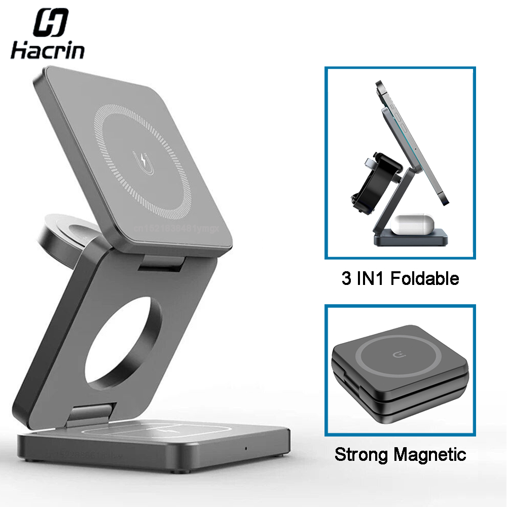 Wireless Charger Watch - Draadloze oplader 3-in-1 opvouwbaar magnetisch draadloos