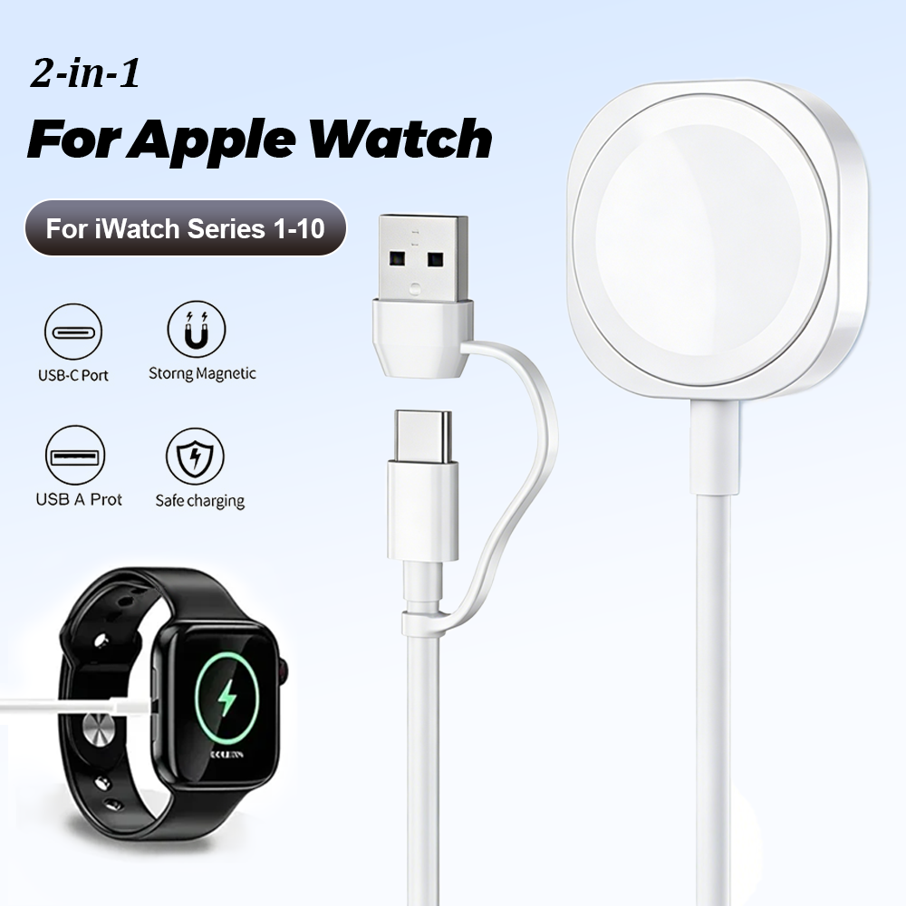 Wireless Charger Watch - 2-in-1 Magnetische Draadloze USB A Snellader