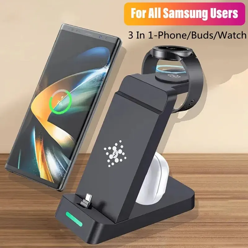 Wireless Charger Watch - 3 In 1 Laadstation Voor Samsung