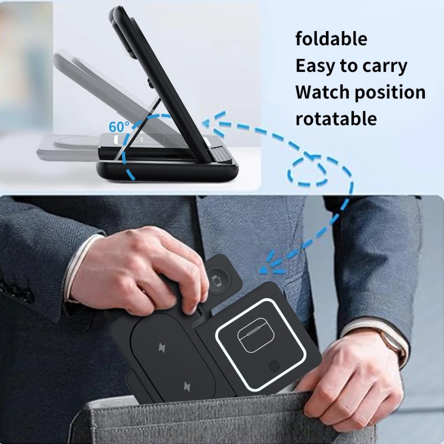 3-in-1 opvouwbare nacht LED-li - Wireless Charger Watch recensie en prijs