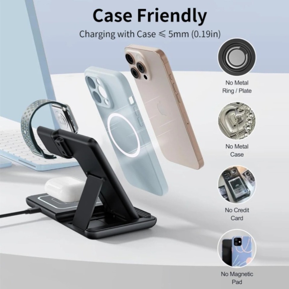 Nacht LED-lampje 3-in-1 draadl - Wireless Charger Watch recensie en prijs