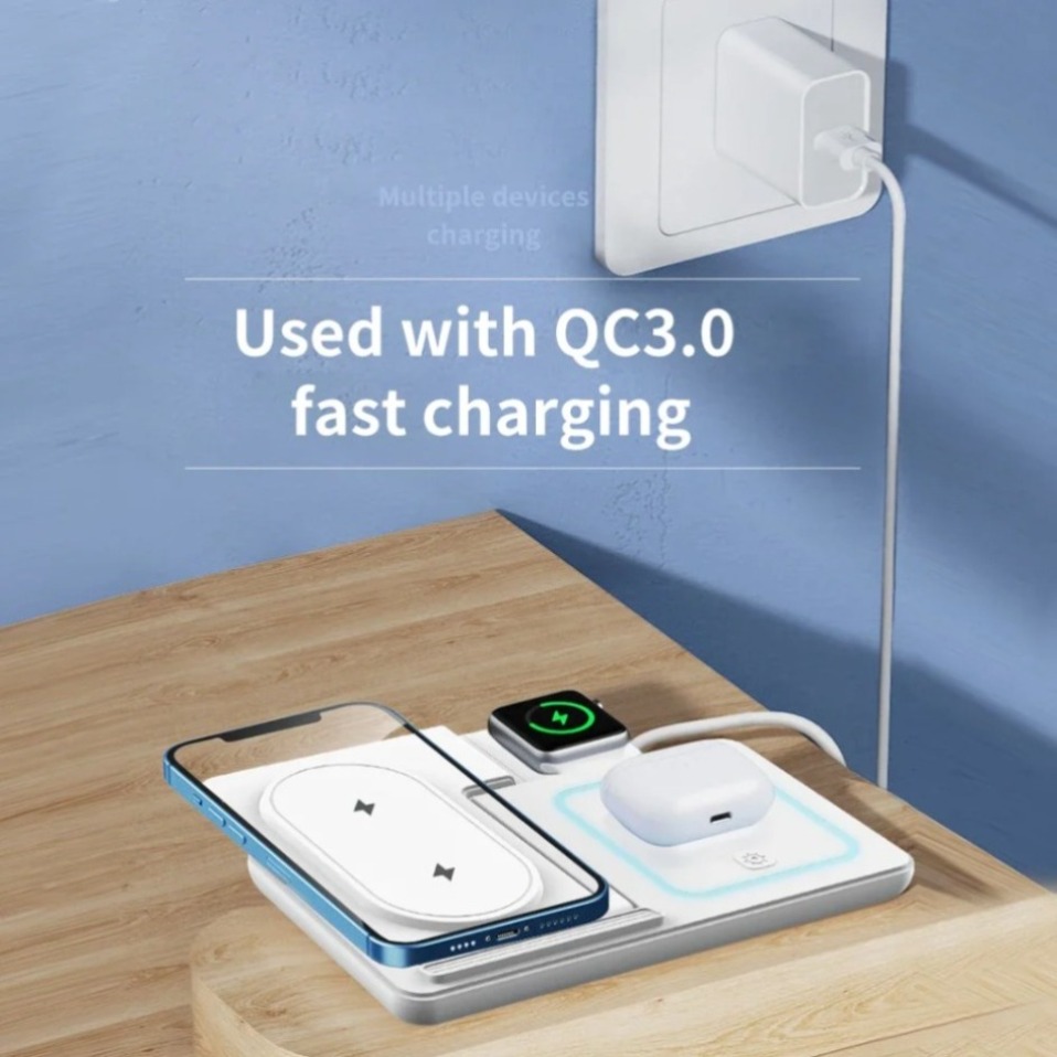 Nacht LED-lampje 3-in-1 draadl - Wireless Charger Watch recensie en prijs